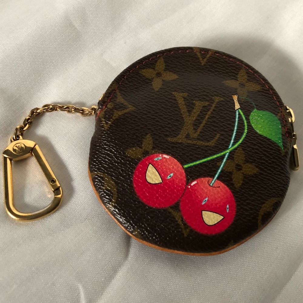 Limited edition LV coin case cherry cerise round